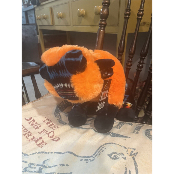 16 In Stuffed Animal Buffalo nWT Black And Orange By Nativo Western Pattern - Picture 6 of 10